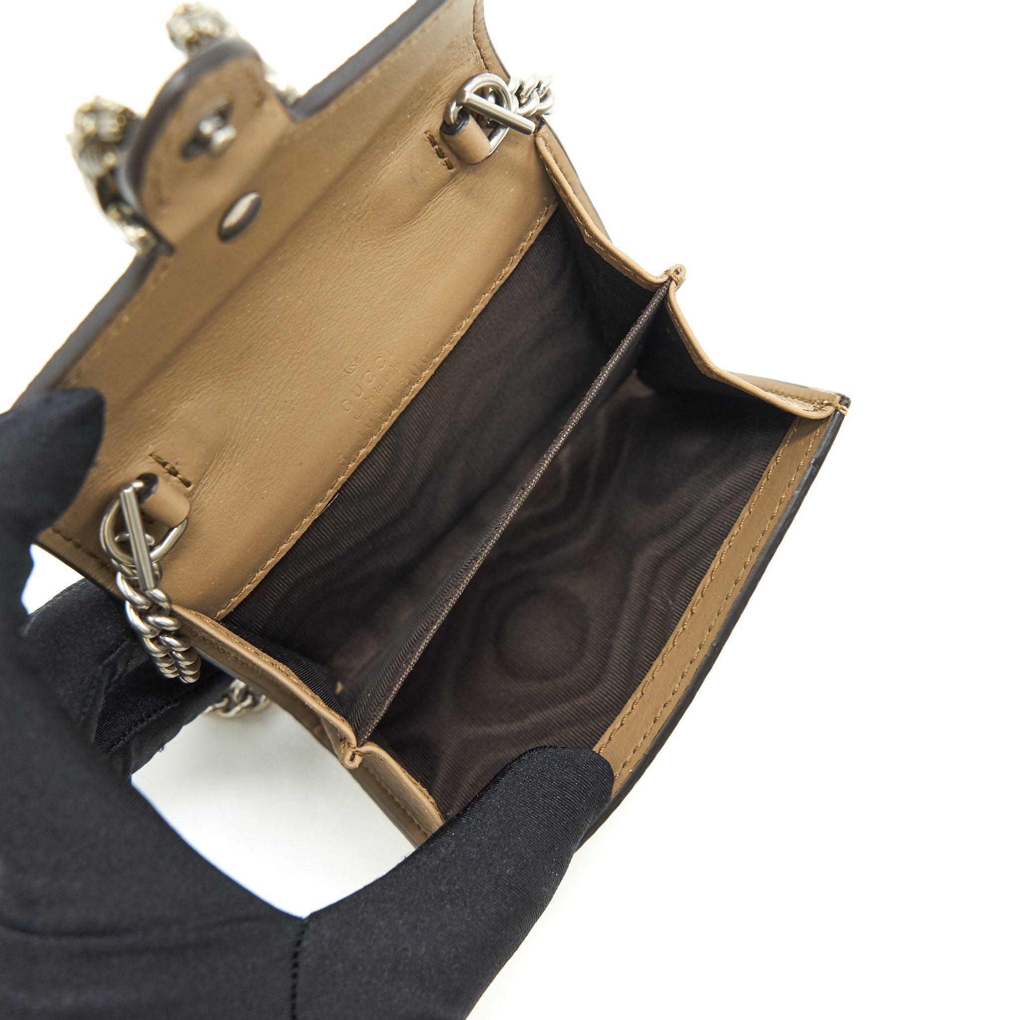 GUCCI DIONYSUS CARD HOLDER WITH CHAIN