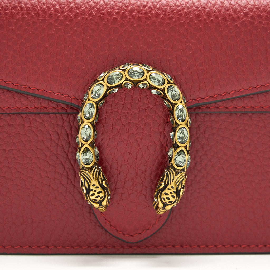 GUCCI DIONYSUS LEATHER SUPER MINI BAG RED