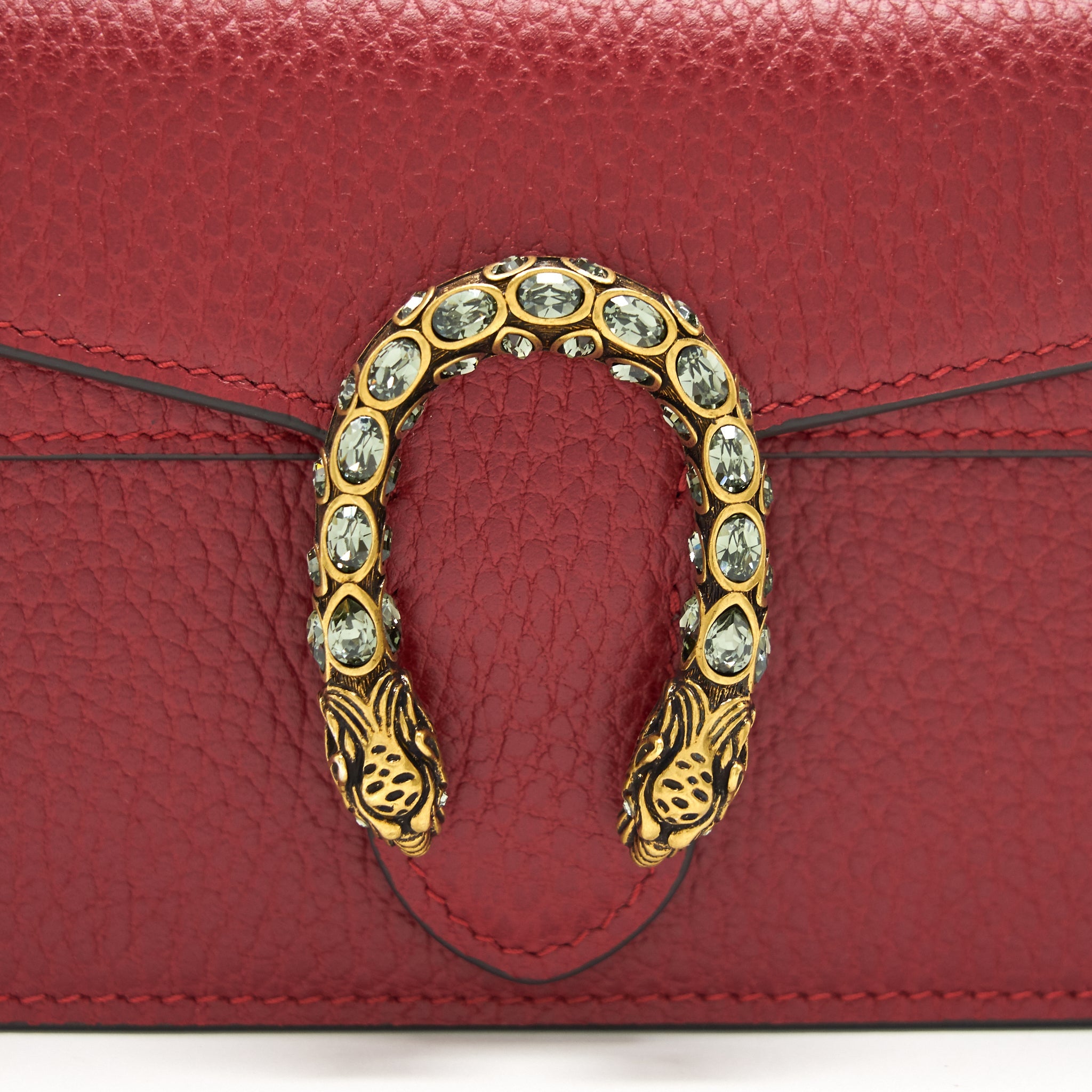 GUCCI DIONYSUS LEATHER SUPER MINI BAG RED