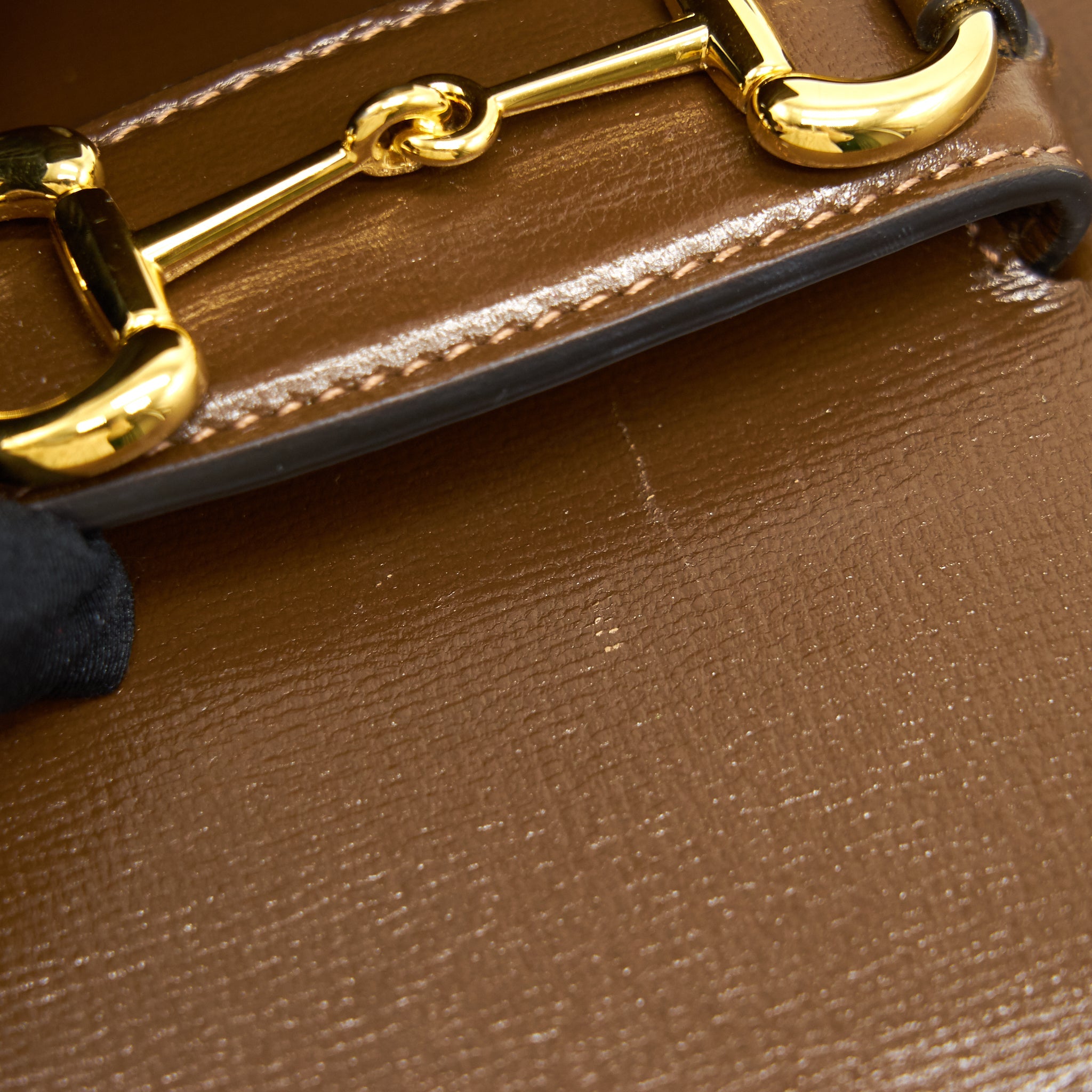 GUCCI 1955 HORSEBIT LEATHER SHOULDER BAG BROWN