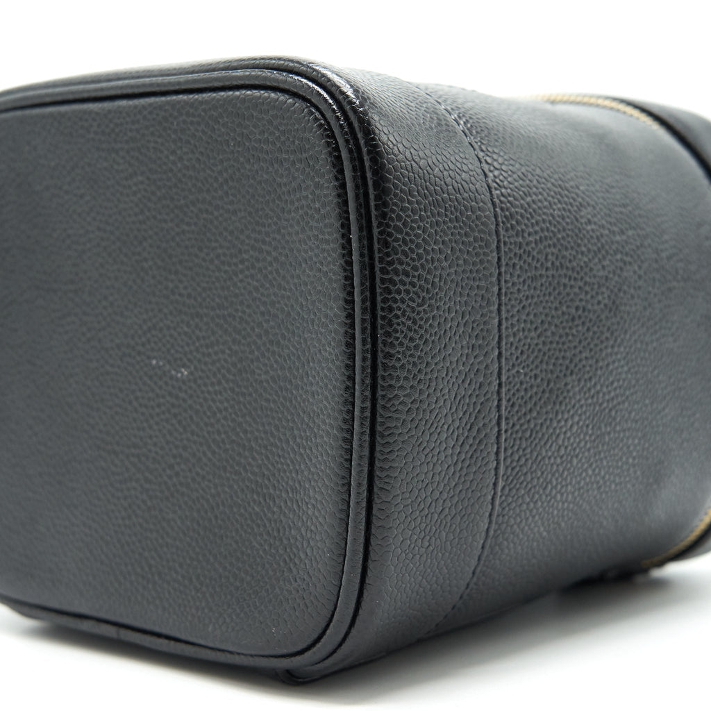 CHANEL VINTAGE VANITY CASE CAVIAR BLACK GHW
