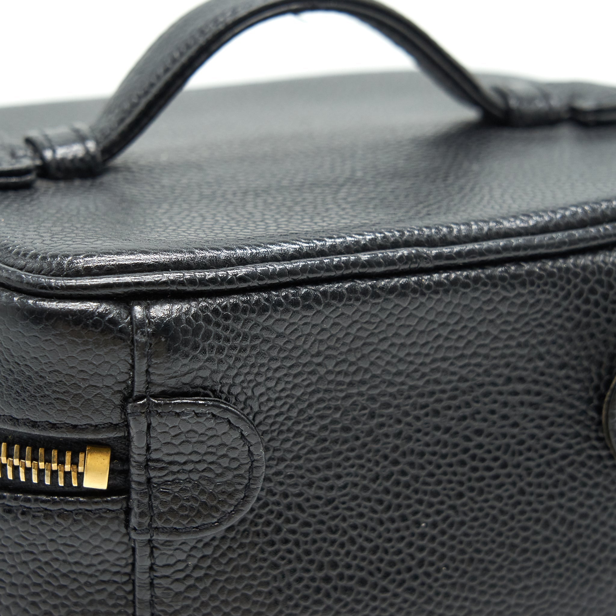 CHANEL VINTAGE VANITY CASE CAVIAR BLACK GHW