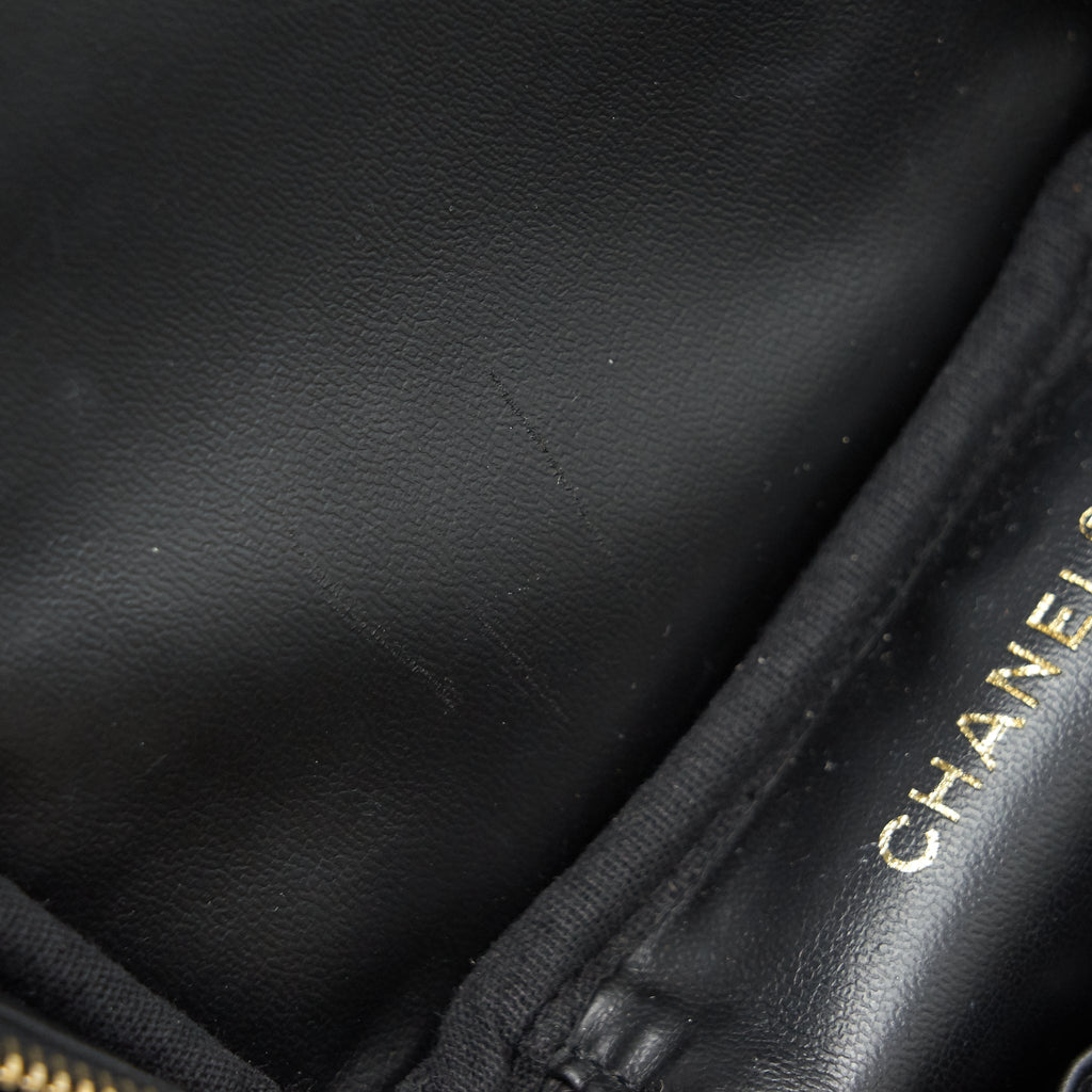 CHANEL VINTAGE VANITY CASE CAVIAR BLACK GHW