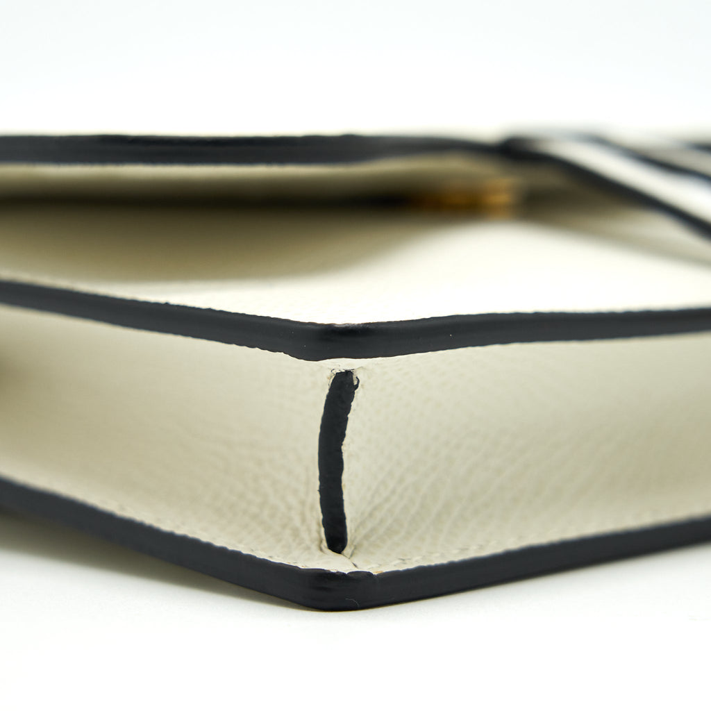 DIOR GRAINED CALFSKIN SADDLE BELT POUCHE WHITE GHW