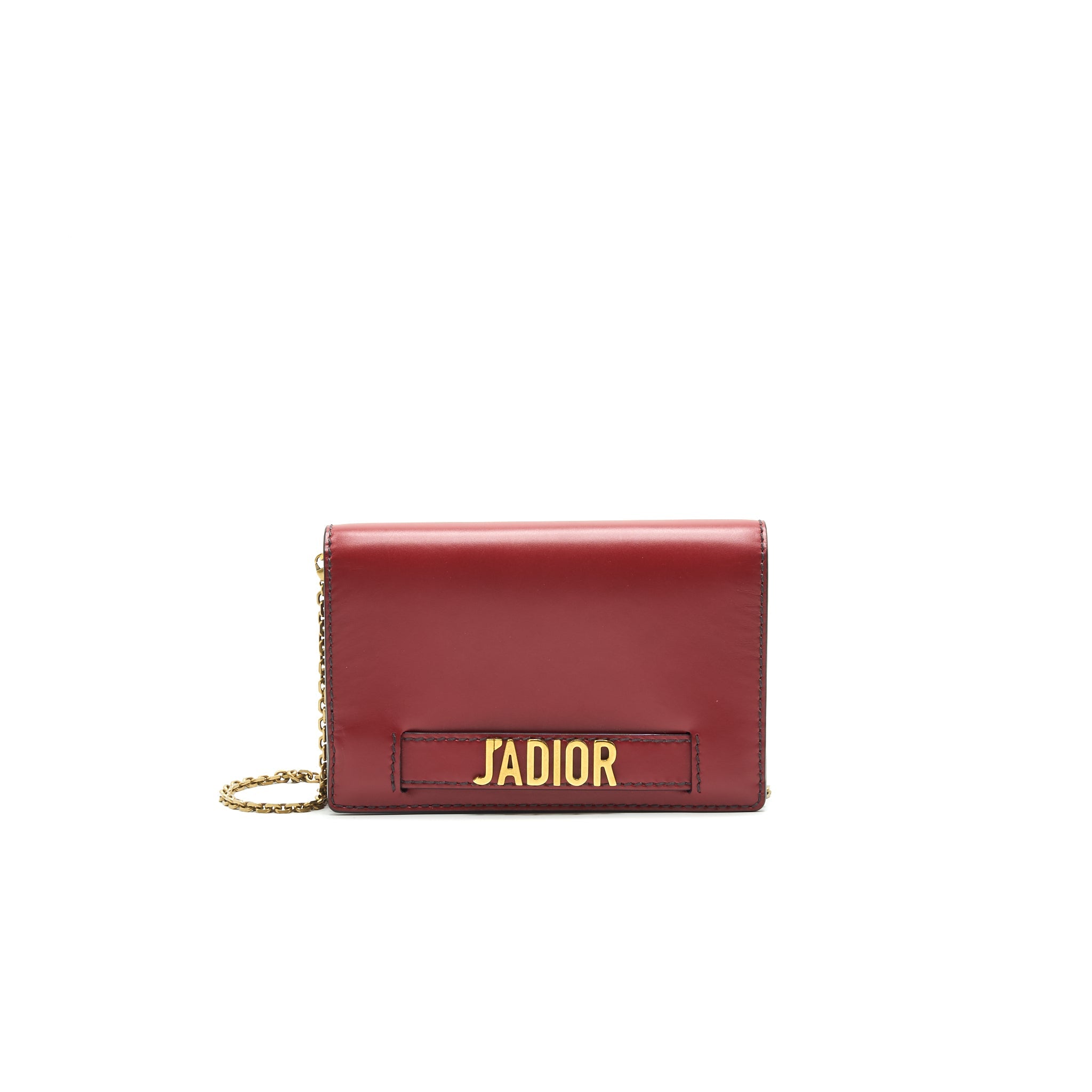 DIOR J'ADIOR WALLET ON CHAIN DARK RED GHW