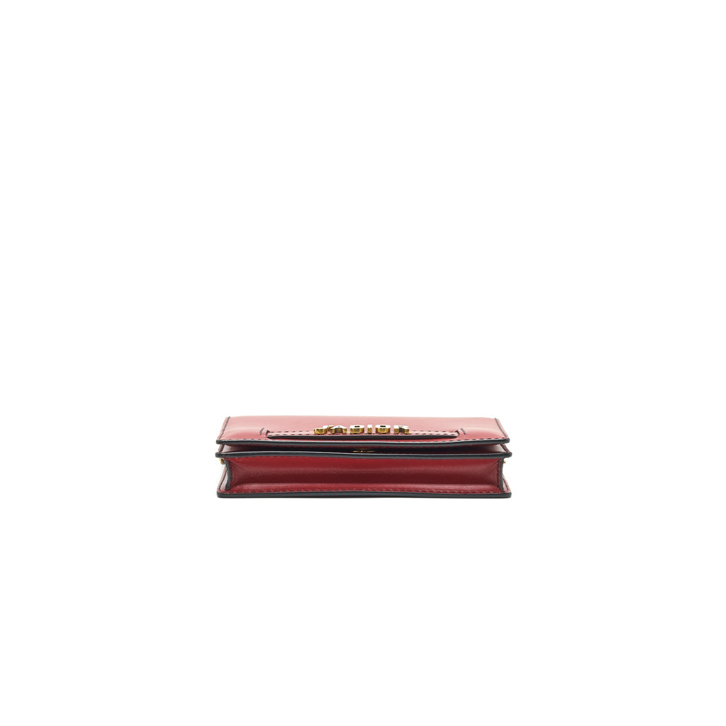 DIOR J'ADIOR WALLET ON CHAIN DARK RED GHW