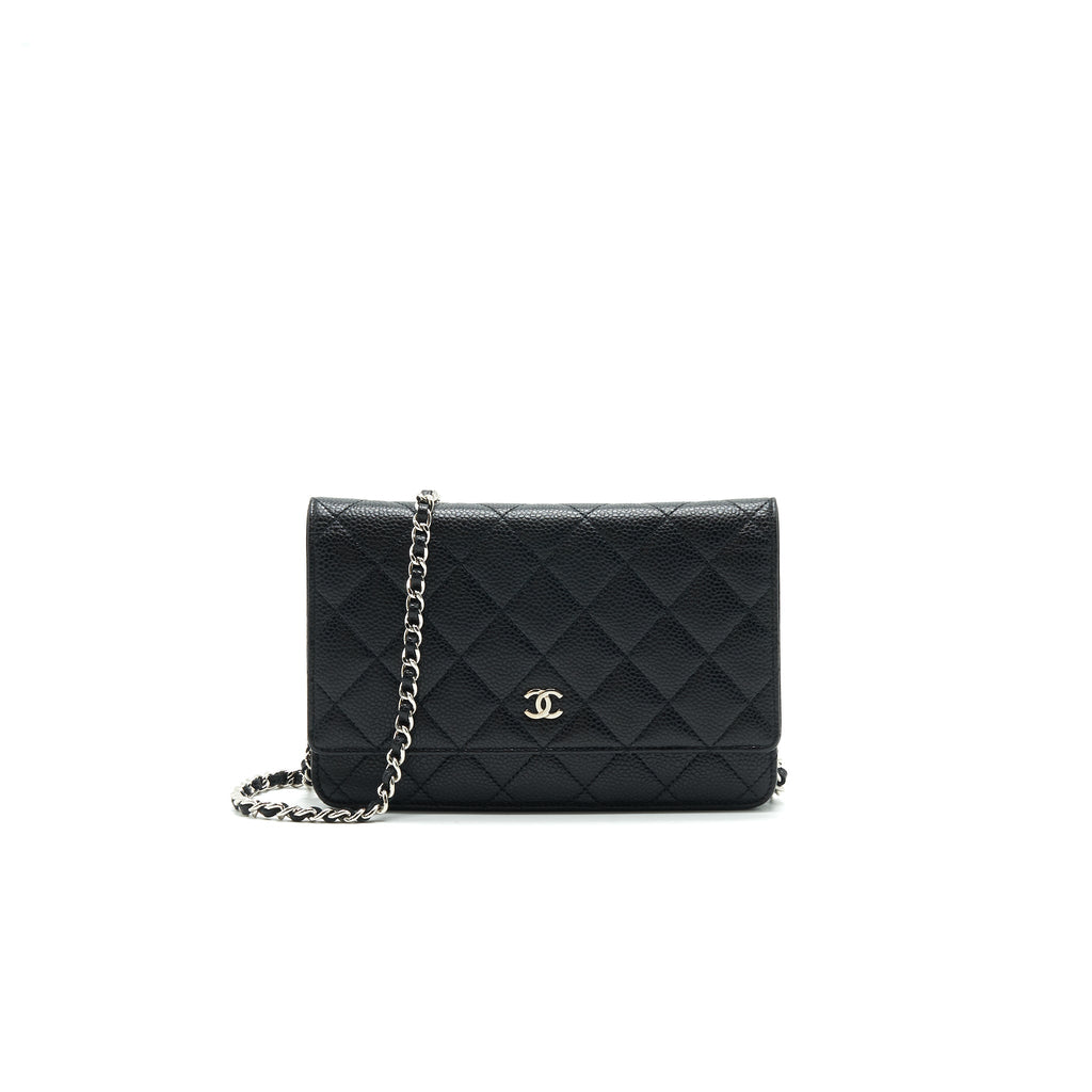 CHANEL CAVIAR WALLET ON CHAIN BLACK SHW