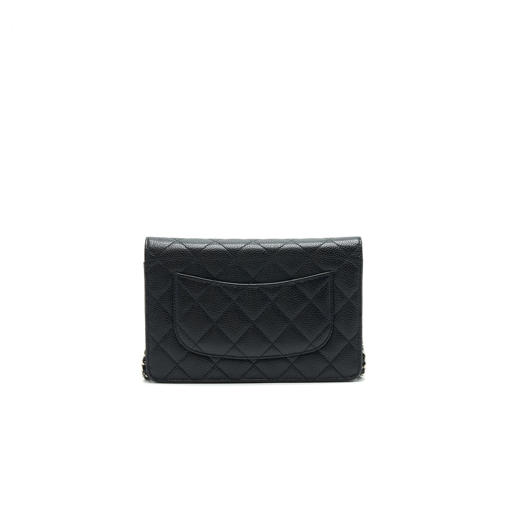 CHANEL CAVIAR WALLET ON CHAIN BLACK SHW