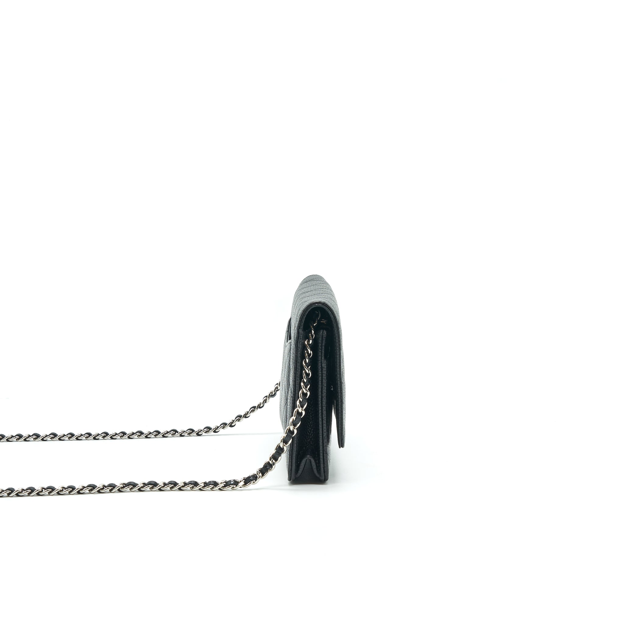 CHANEL CAVIAR WALLET ON CHAIN BLACK SHW