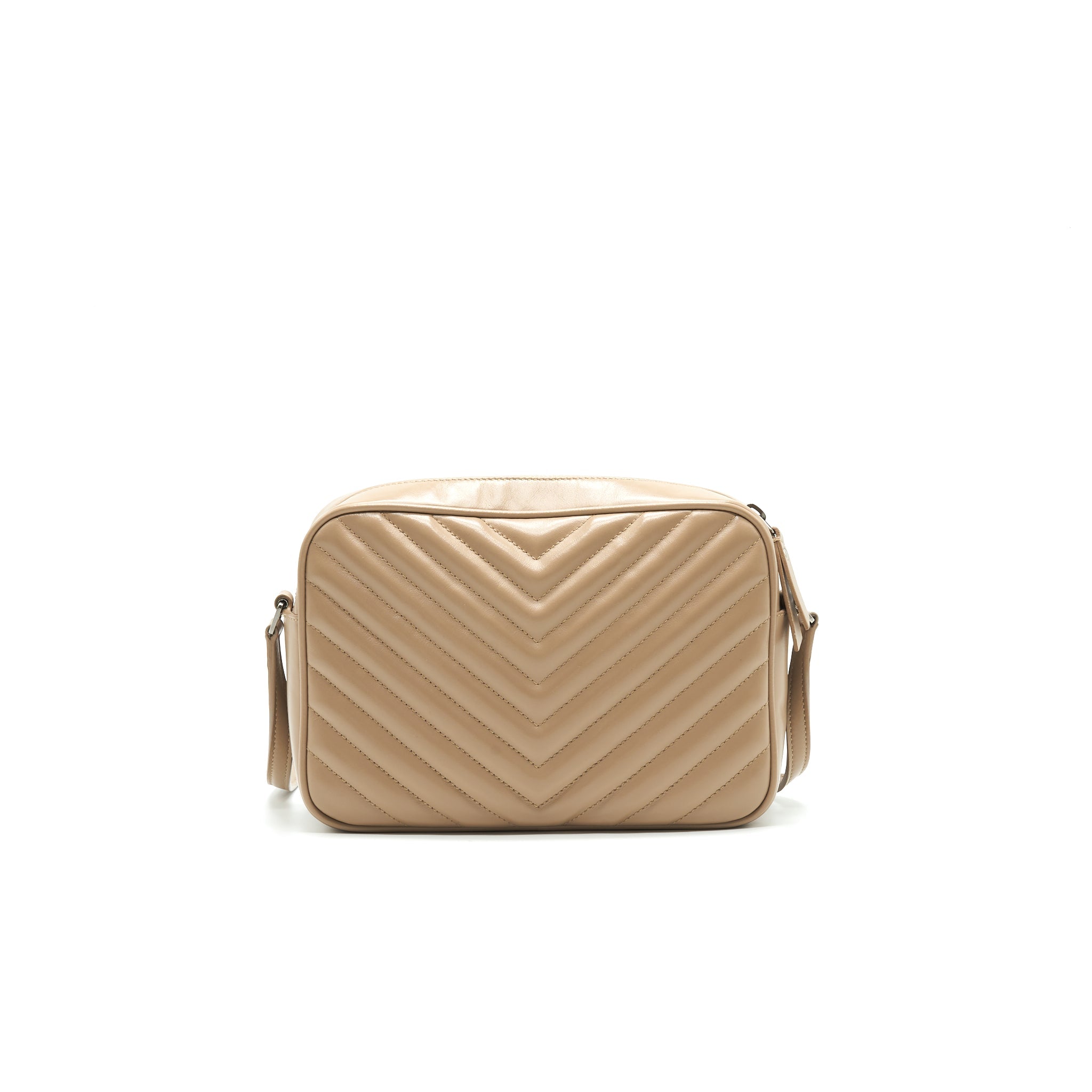SAINT LAURENT LOU CAMERA LEATHER CROSSBODY BAG BEIGE