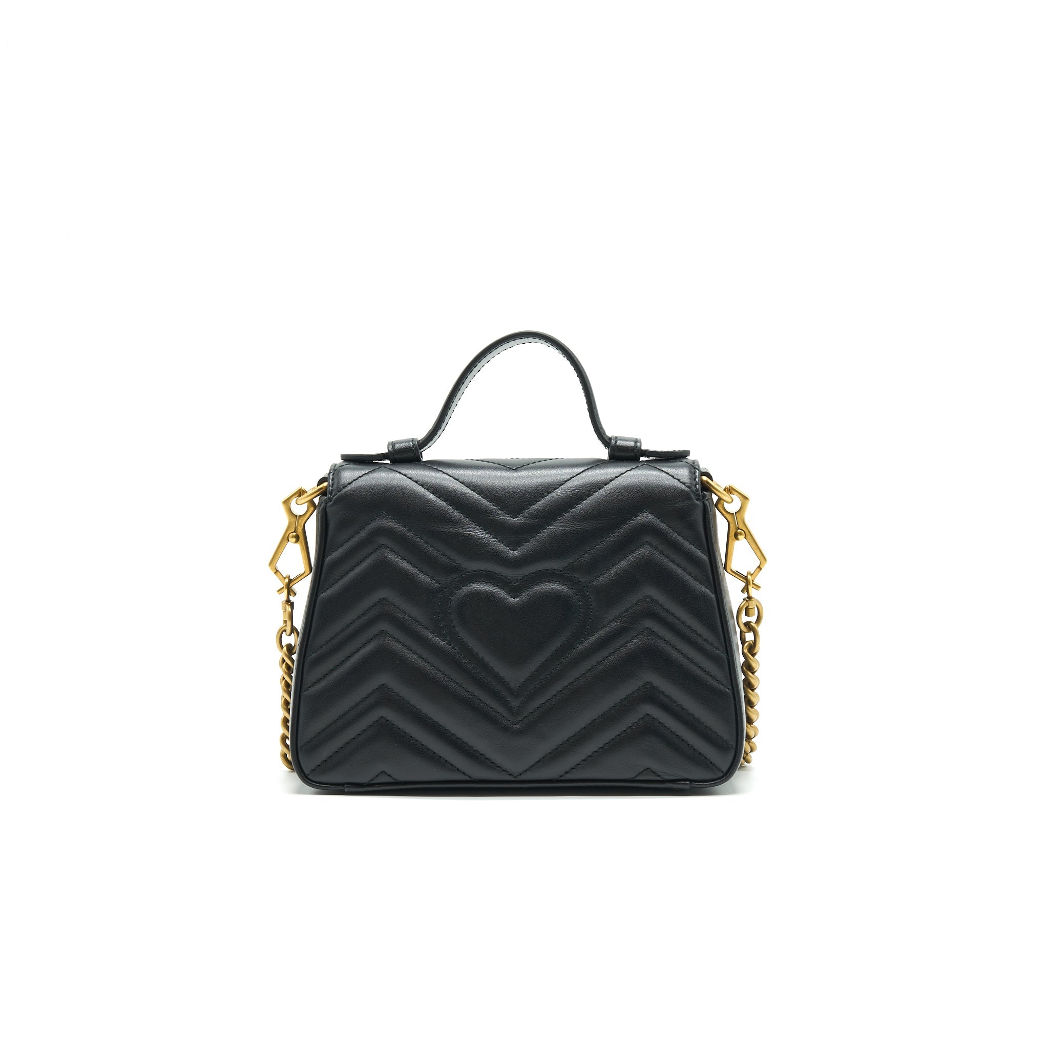GUCCI GG MARMONT MINI TOP HANDLE BAG BLACK