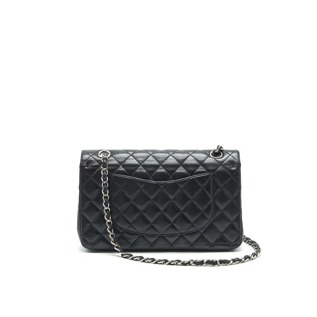 CHANEL CLASSIC DOUBLE FLAP LAMBSKIN BLACK SHW SERIAL 13