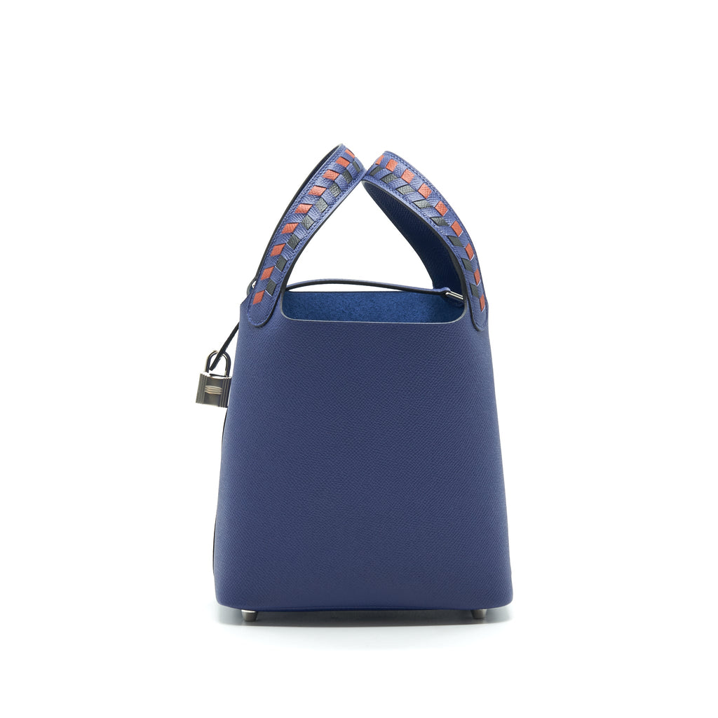HERMES PICOTIN 18 BLUE ENCRE/BRIQUE/NIOR SHW