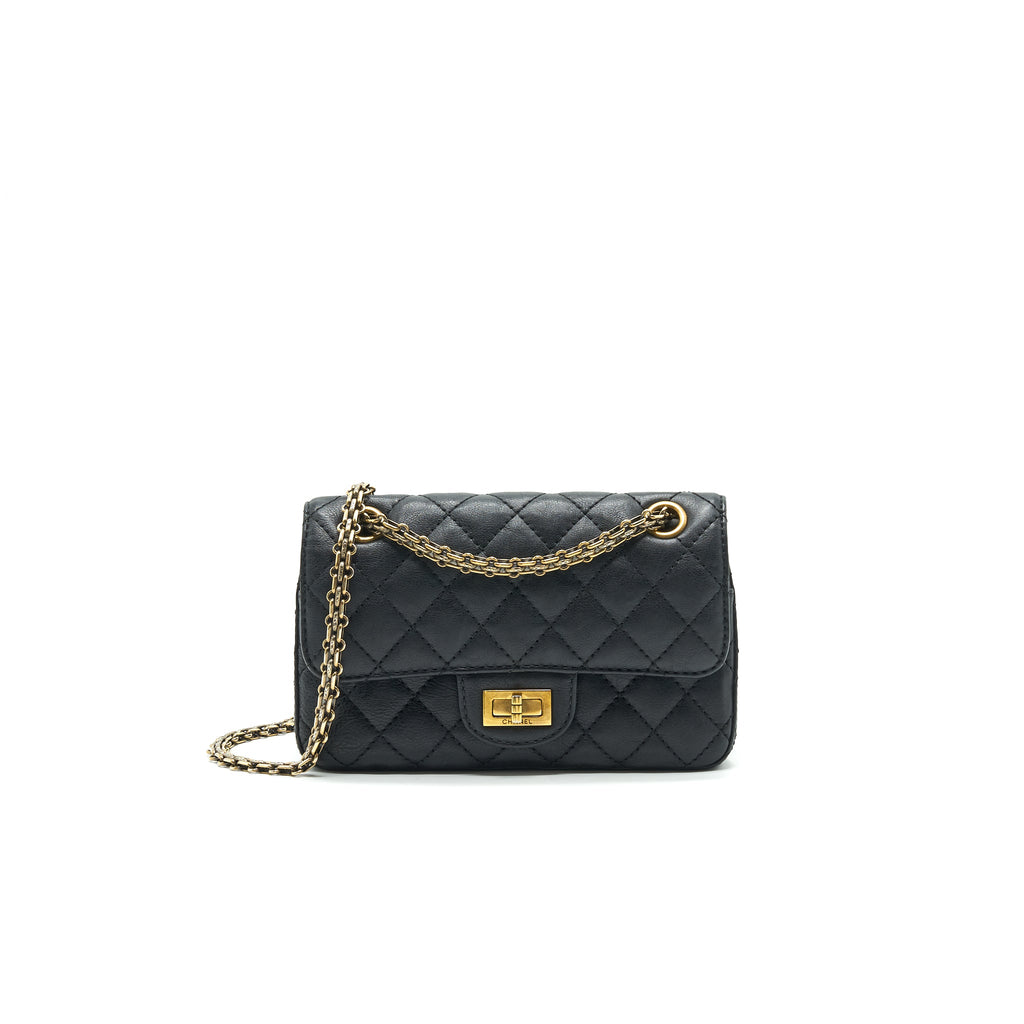CHANEL SMALL 2.55 HANDBAG BLACK GHW SERIAL 23