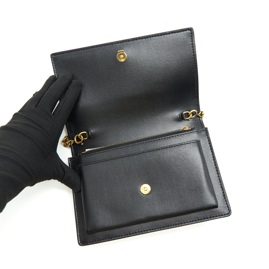 SAINT LAURRNT SUNSET CHAIN WALLET BLACK GHW