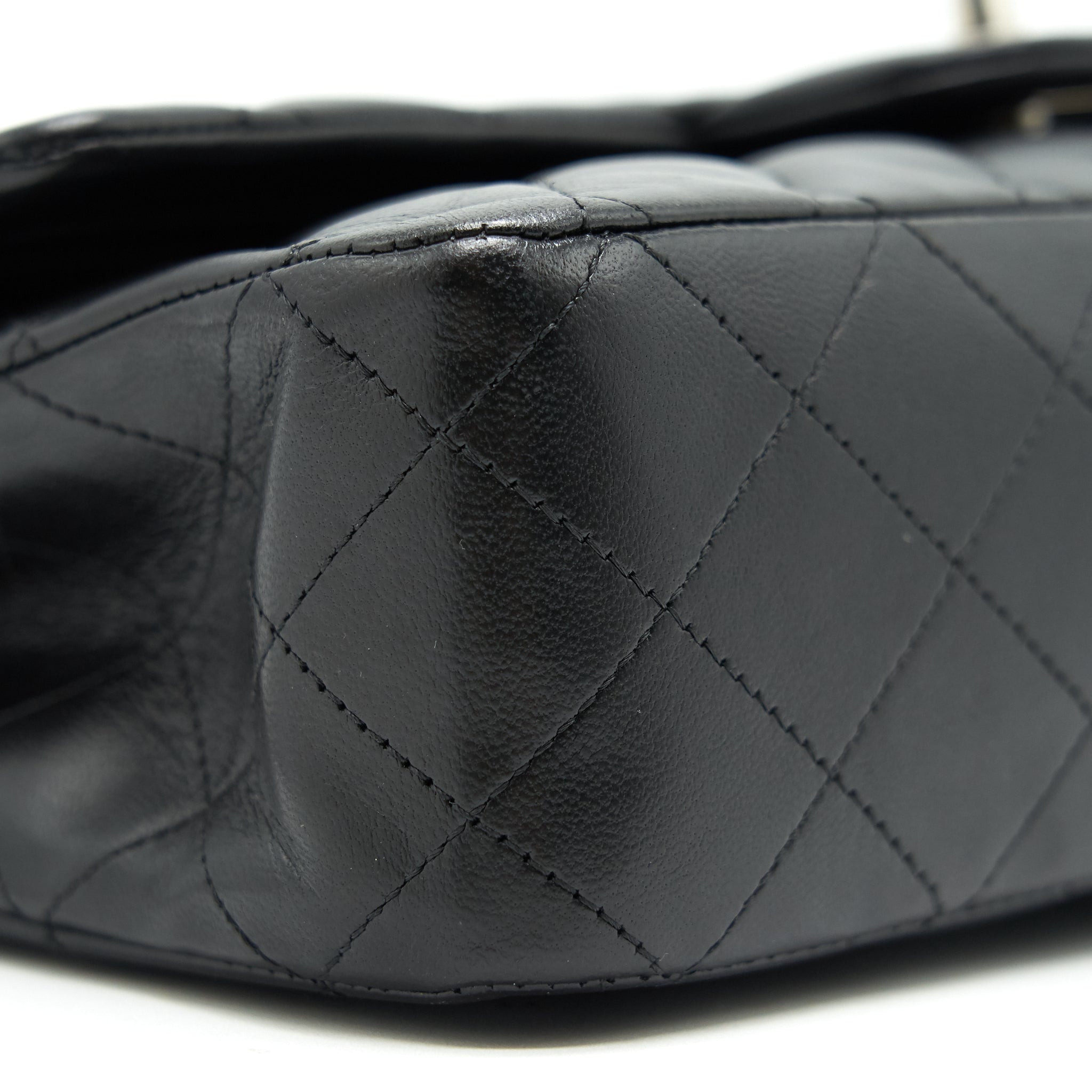CHANEL CLASSIC DOUBLE FLAP LAMBSKIN BLACK SHW SERIAL 13