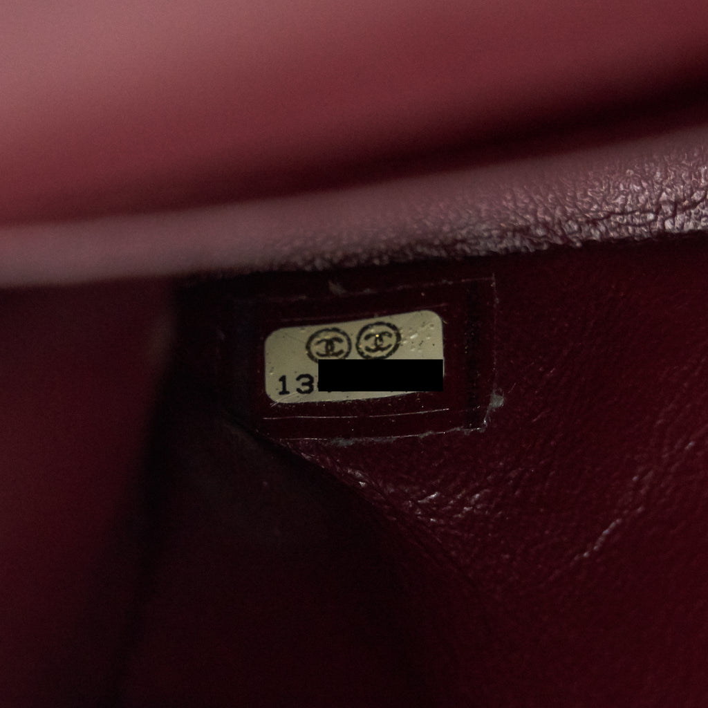 CHANEL CLASSIC DOUBLE FLAP LAMBSKIN BLACK SHW SERIAL 13