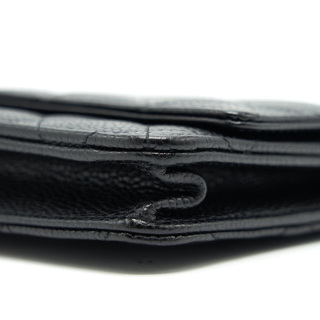 CHANEL CAVIAR WALLET ON CHAIN BLACK SHW