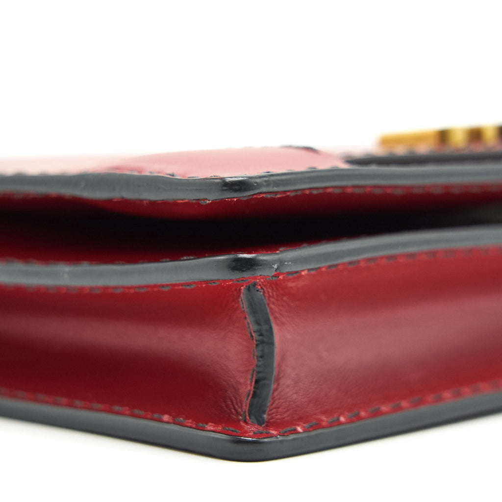 DIOR J'ADIOR WALLET ON CHAIN DARK RED GHW