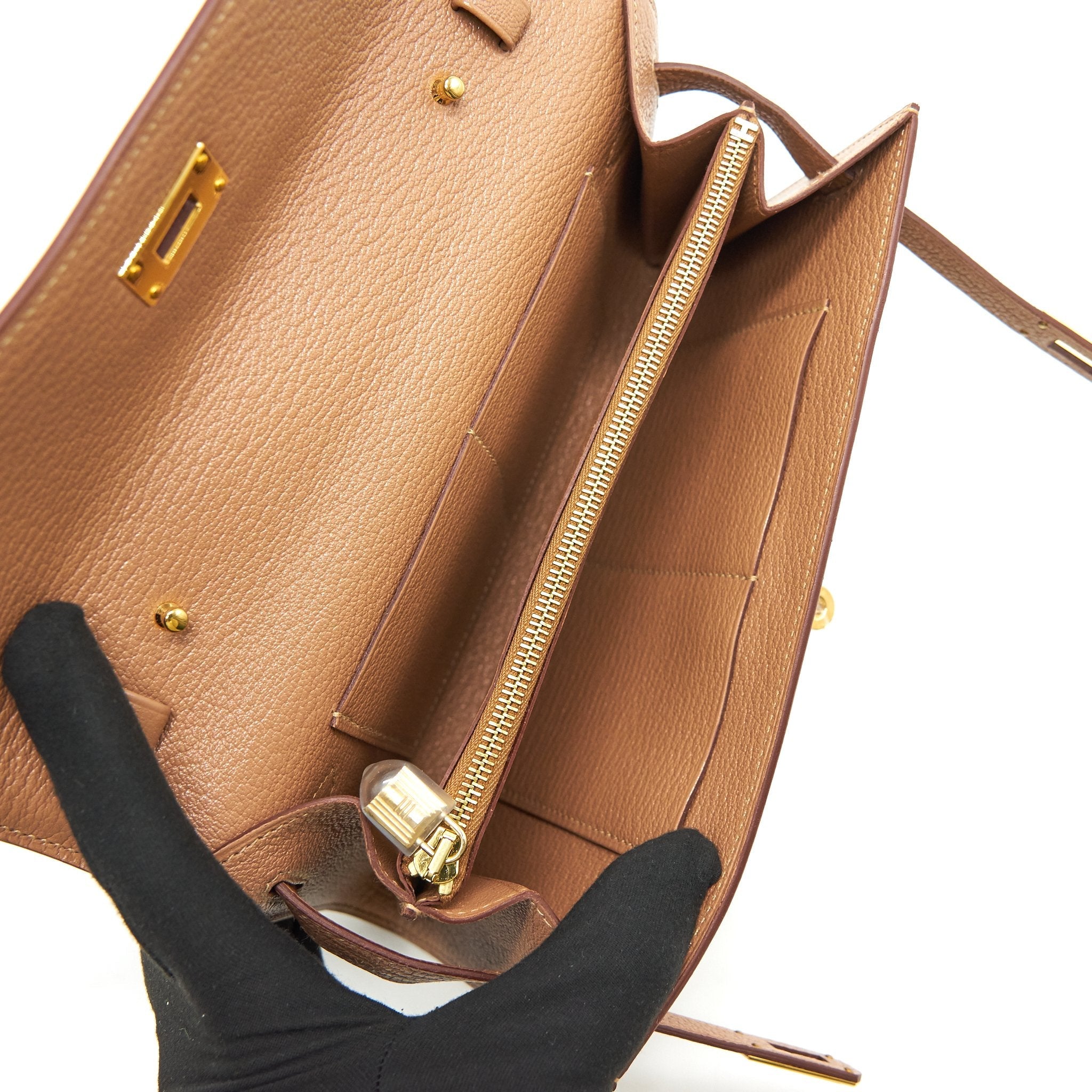 HERMES KELLY TO GO CHEVRE MYSORE 2J QUEBRACHO GHW