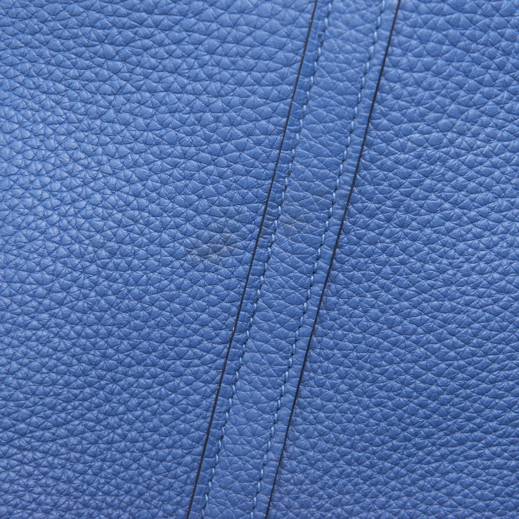 HERMES PICOTIN 22 BLUE WITH ORANGE HANDLE