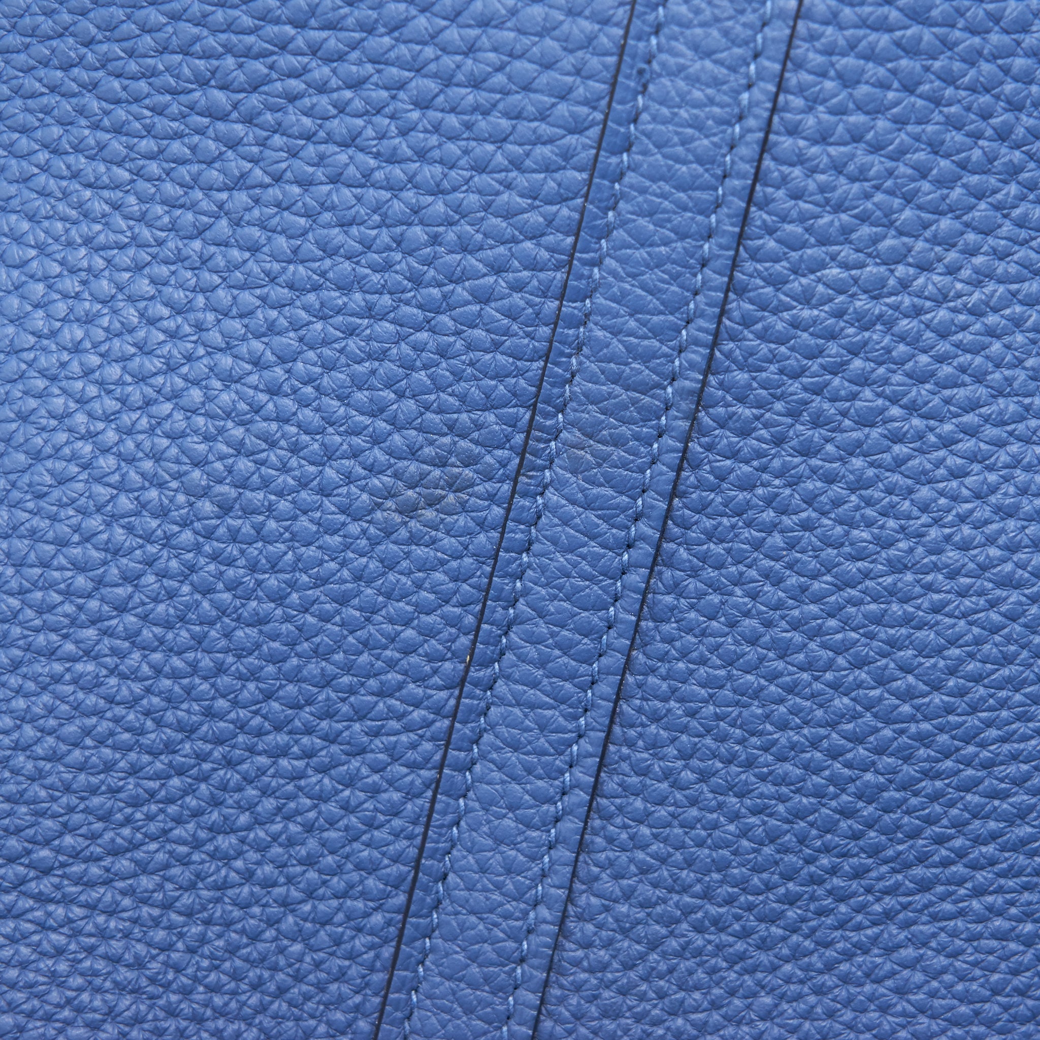 HERMES PICOTIN 22 BLUE WITH ORANGE HANDLE