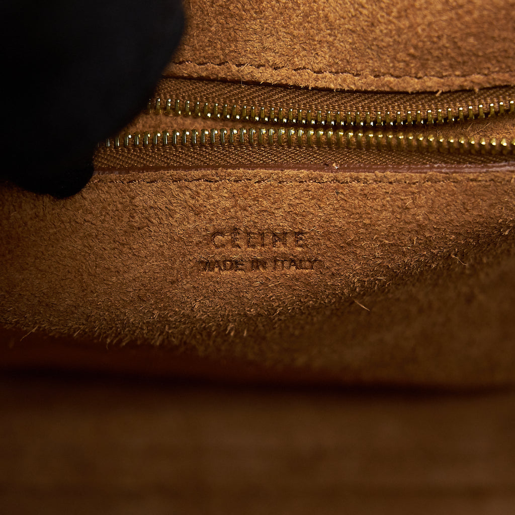 CELINE SANGLE BUCKET BAG BROWN GHW