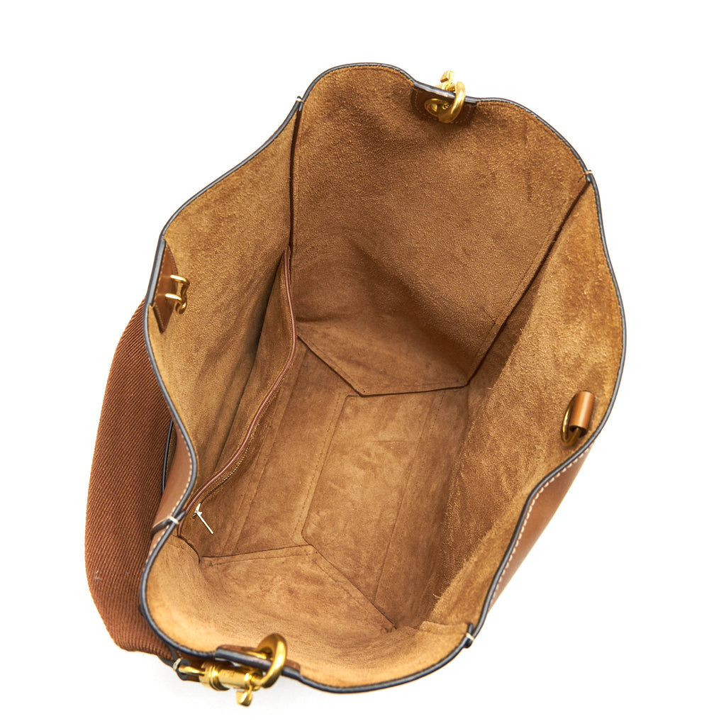 CELINE SANGLE BUCKET BAG BROWN GHW