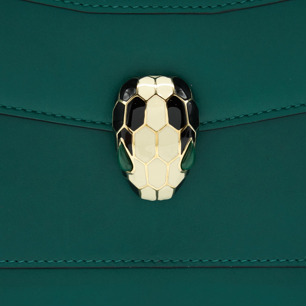 BVLGARI SERPENTI FLAP SHOULDER BAG GREEN