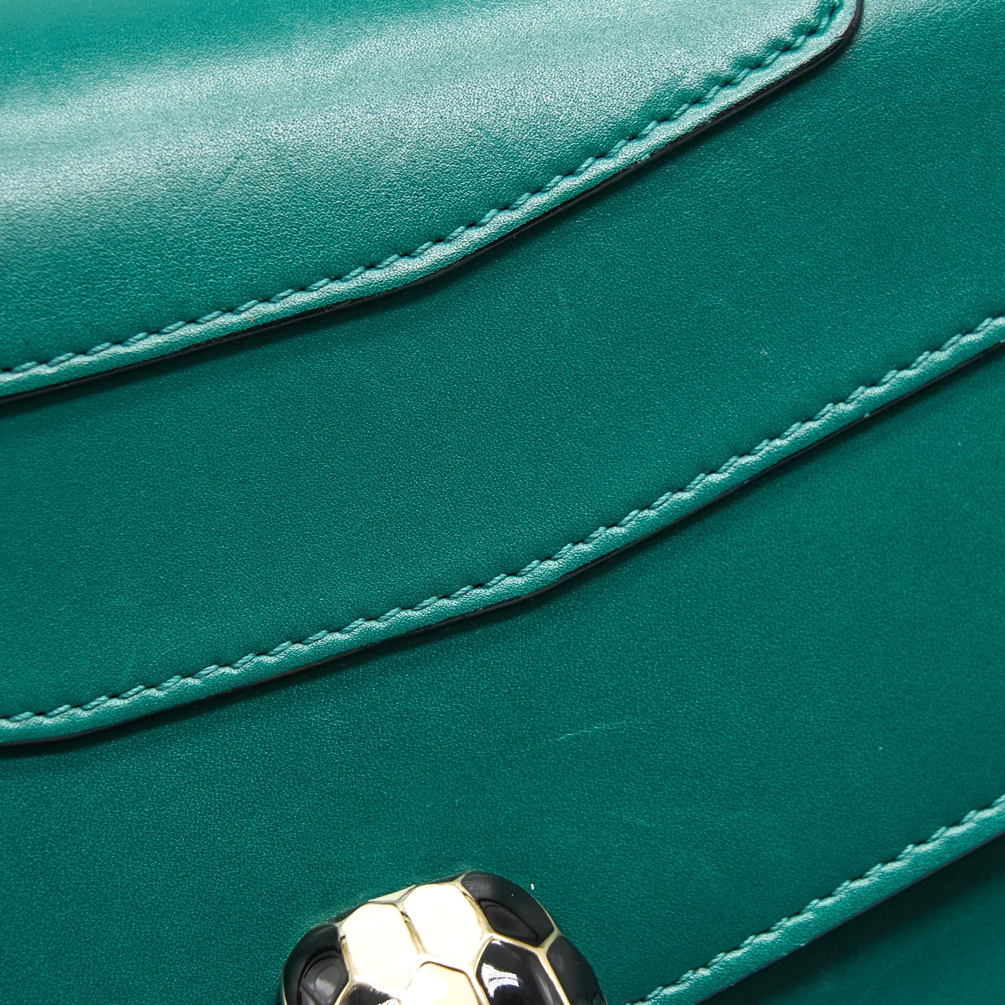 BVLGARI SERPENTI FLAP SHOULDER BAG GREEN