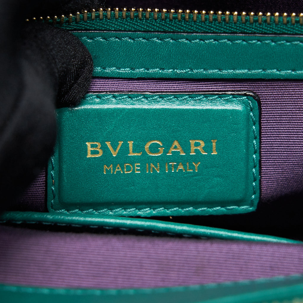 BVLGARI SERPENTI FLAP SHOULDER BAG GREEN
