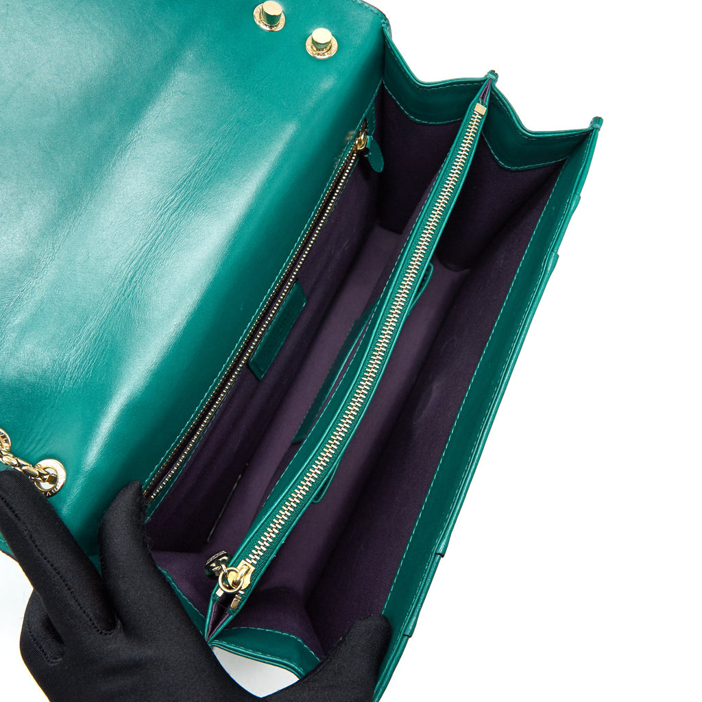 BVLGARI SERPENTI FLAP SHOULDER BAG GREEN