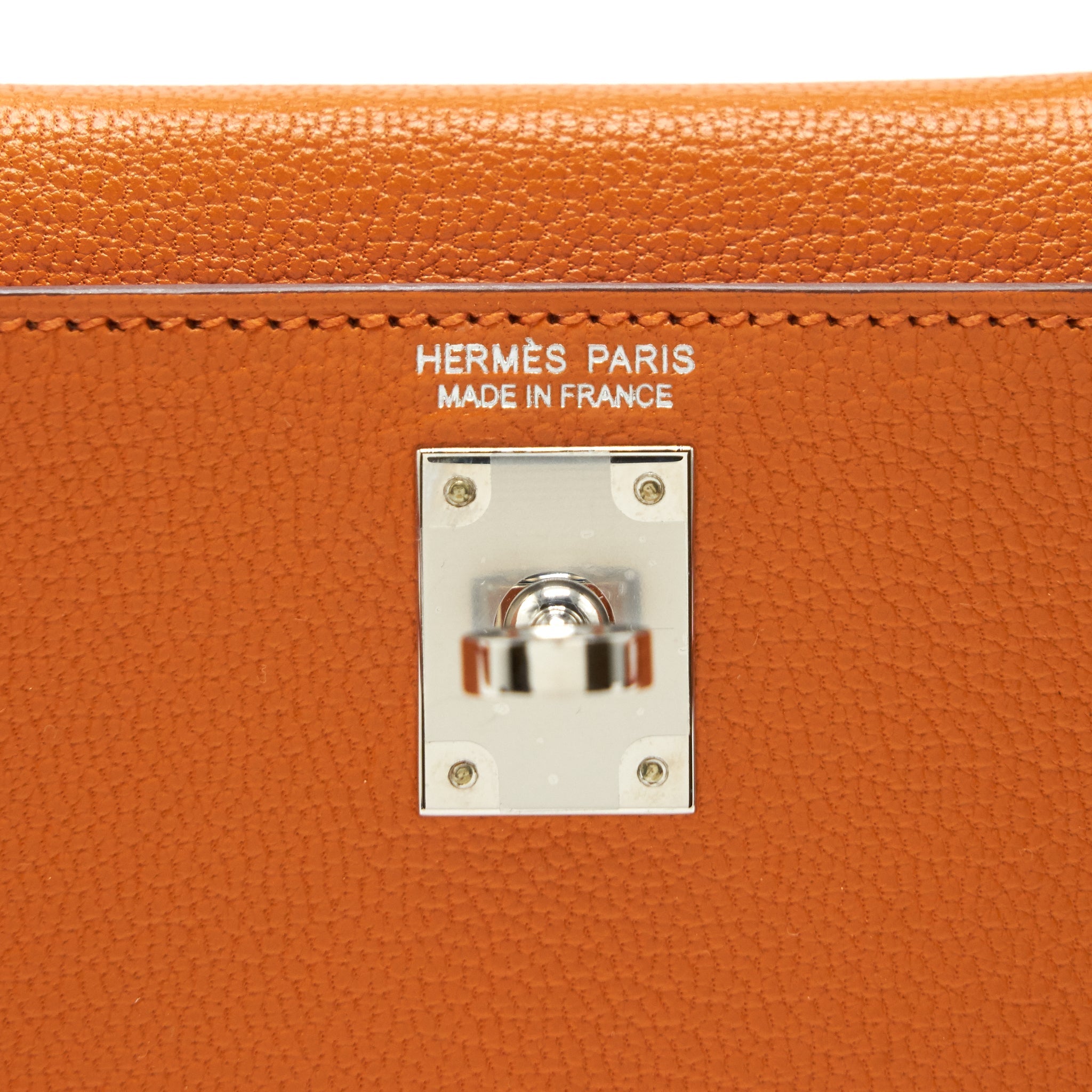 HERMES MINI KELLY Ⅱ VERSO CHEVRE MYSORE SANGUINE / ORANGE SHW