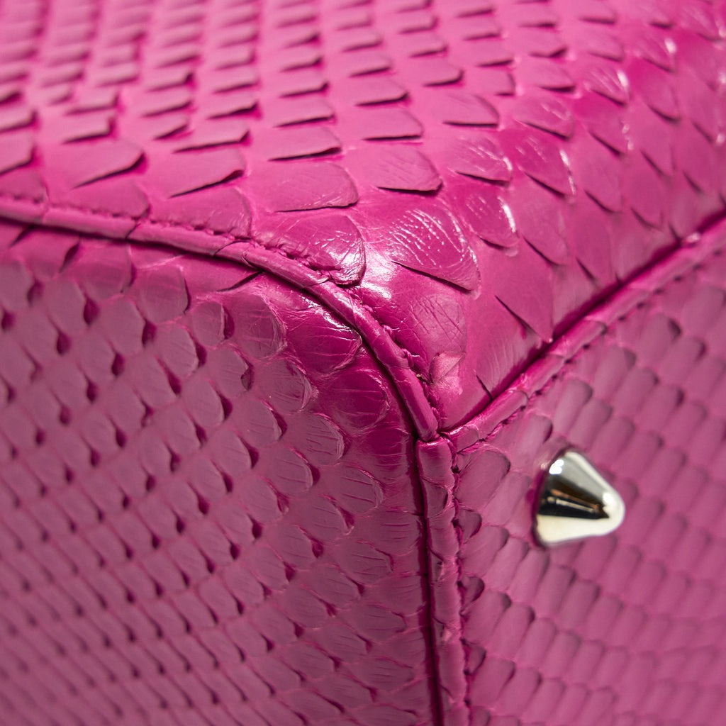 DIOR MEDIUM LADY DIOR BAG PYTHON DARK PINK SHW