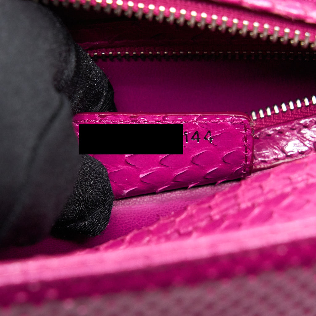 DIOR MEDIUM LADY DIOR BAG PYTHON DARK PINK SHW