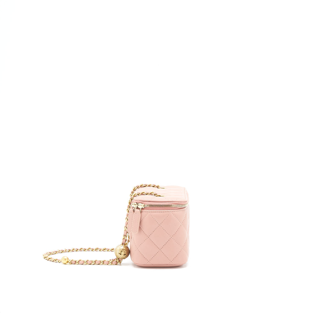 CHANEL 21B PEARL CRUSH LONG VANITY WITH CHAIN DARK PINK GHW