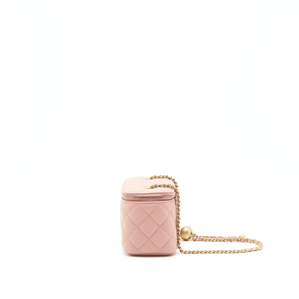 CHANEL 21B PEARL CRUSH LONG VANITY WITH CHAIN DARK PINK GHW