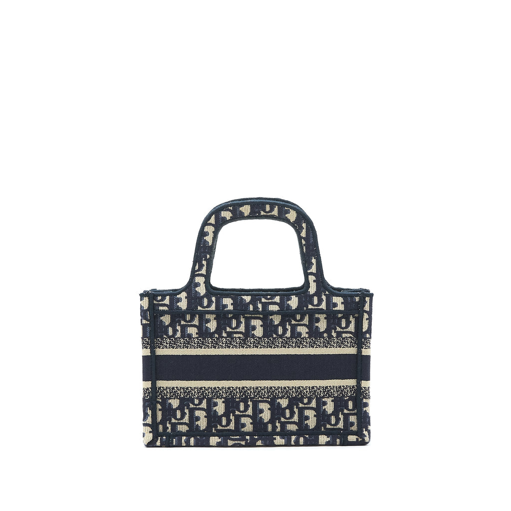 DIOR MINI BOOK TOTE BAG IN BLUE OBLIQUE