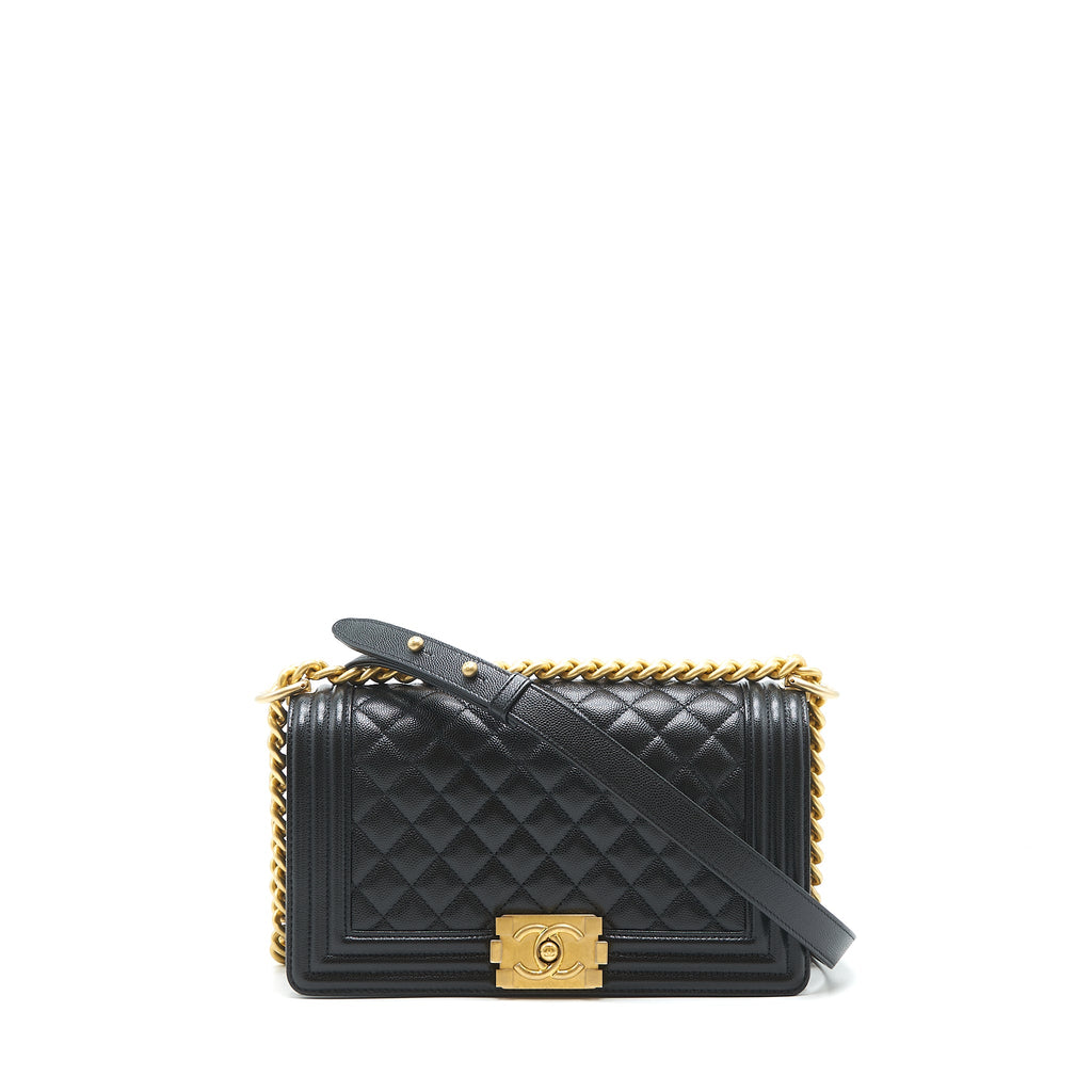 CHANEL MEDIUM LEBOY BLACK CAVIAR GHW