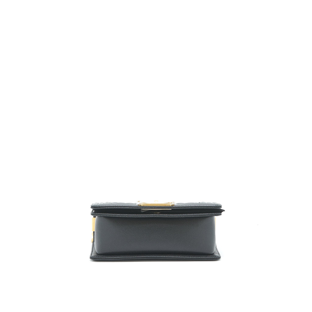 CHANEL SMALL BOY BAG CAVIAR BLACK GHW (MICROCHIP)