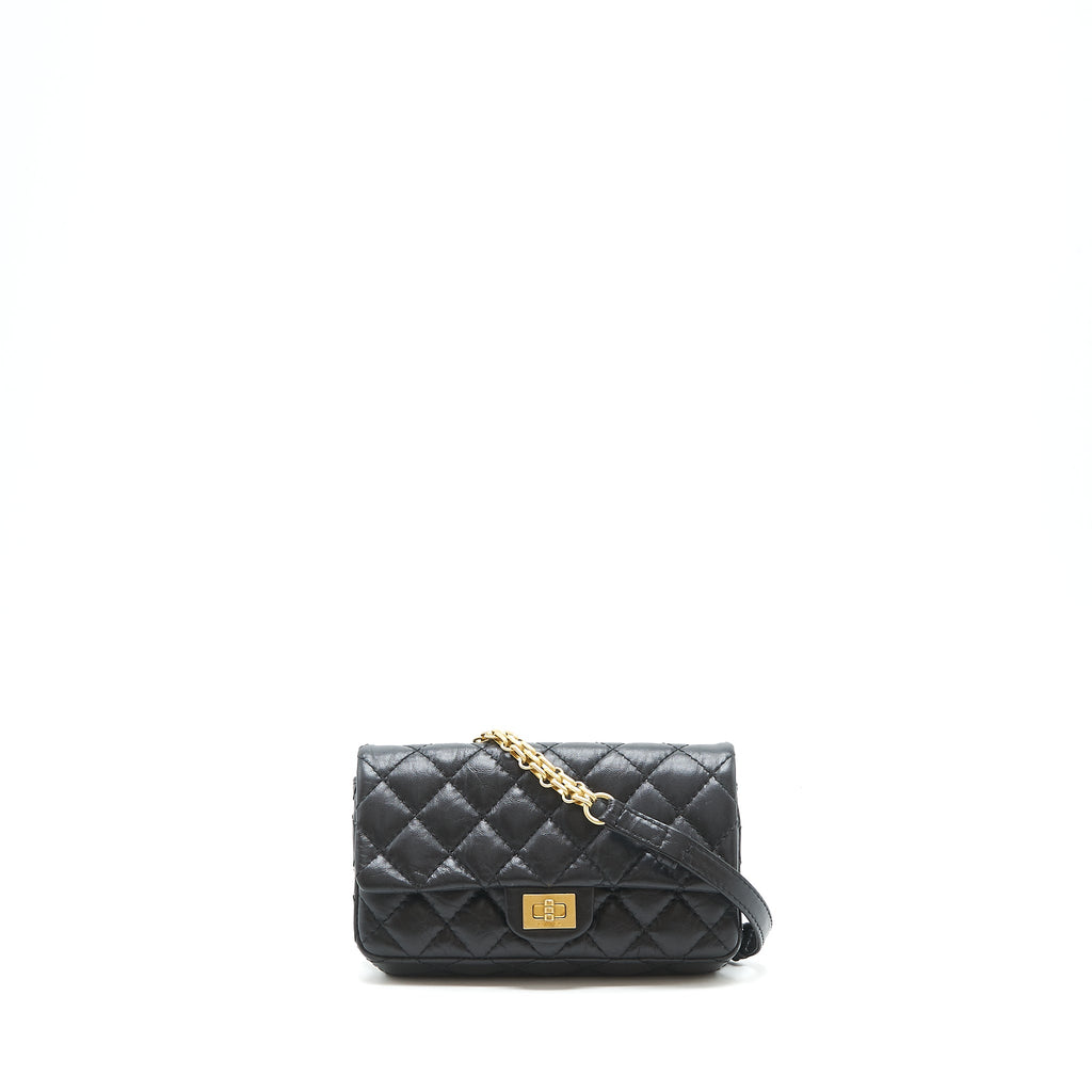 CHANEL 2.55 REISSUE MINI WAIST BELT BAG BLACK GHW