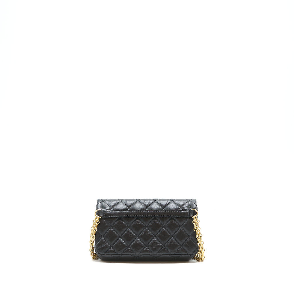 CHANEL 2.55 REISSUE MINI WAIST BELT BAG BLACK GHW