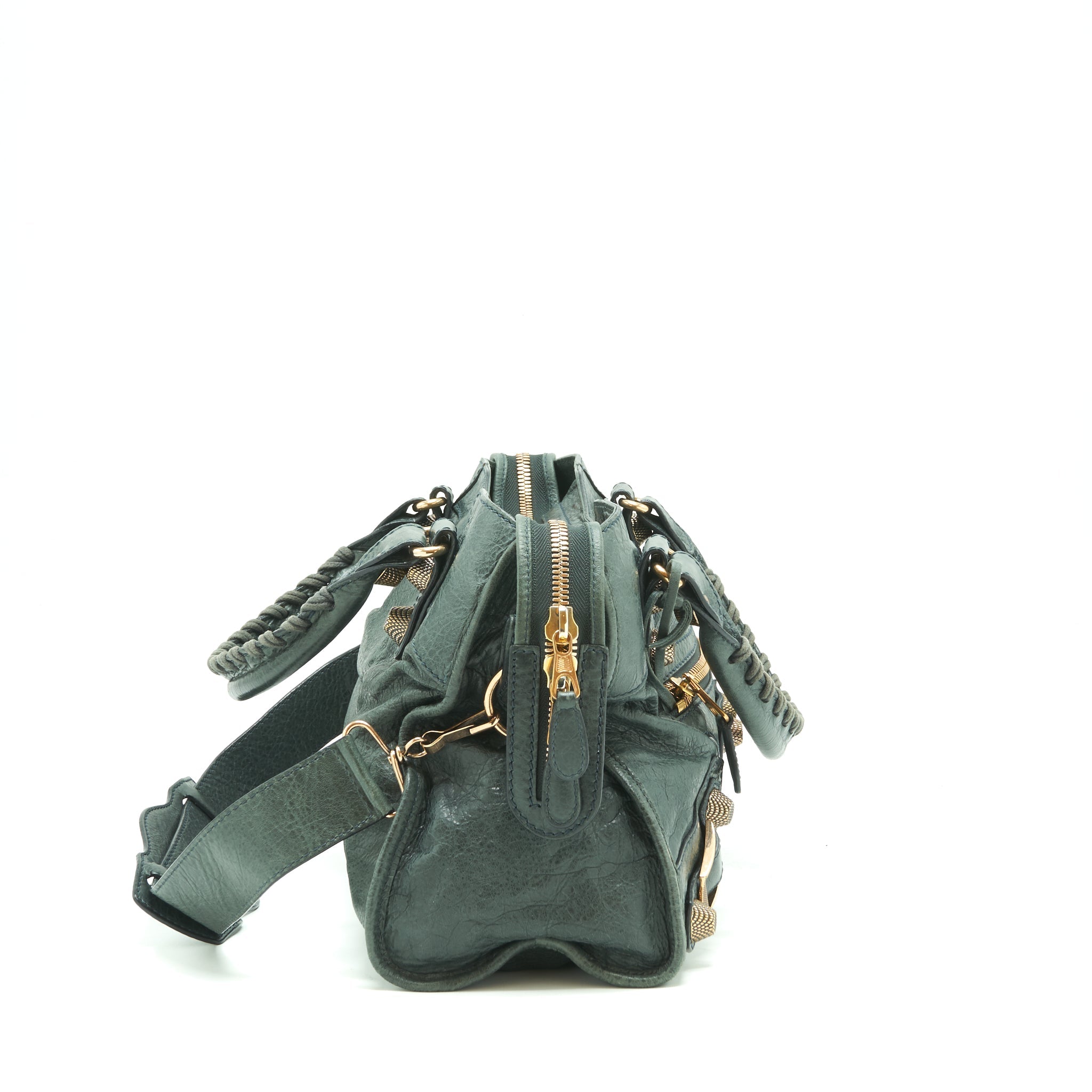 BALENCIAGA TOTE BAG DARK GREY WITH GIANT STUD HARDWARE