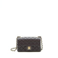 CHANEL MINI RECTANGULAR FLAP BAG LAMBSKIN 16B DARK PURPLE LGHW