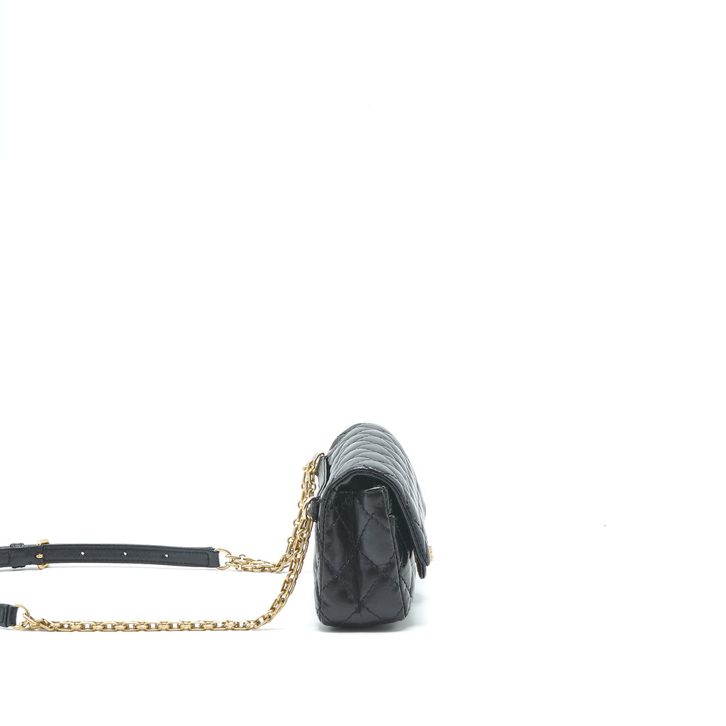 CHANEL 2.55 REISSUE MINI WAIST BELT BAG BLACK GHW