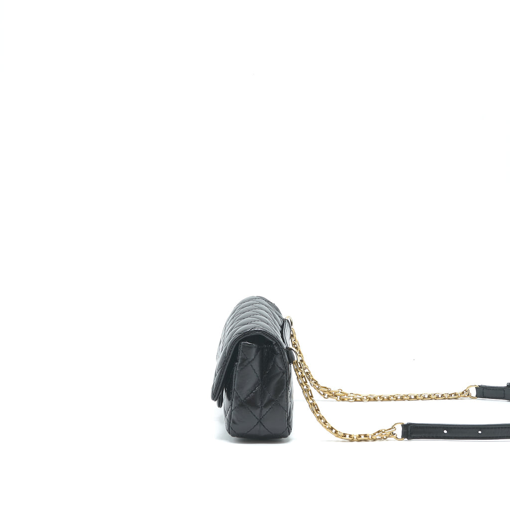 CHANEL 2.55 REISSUE MINI WAIST BELT BAG BLACK GHW