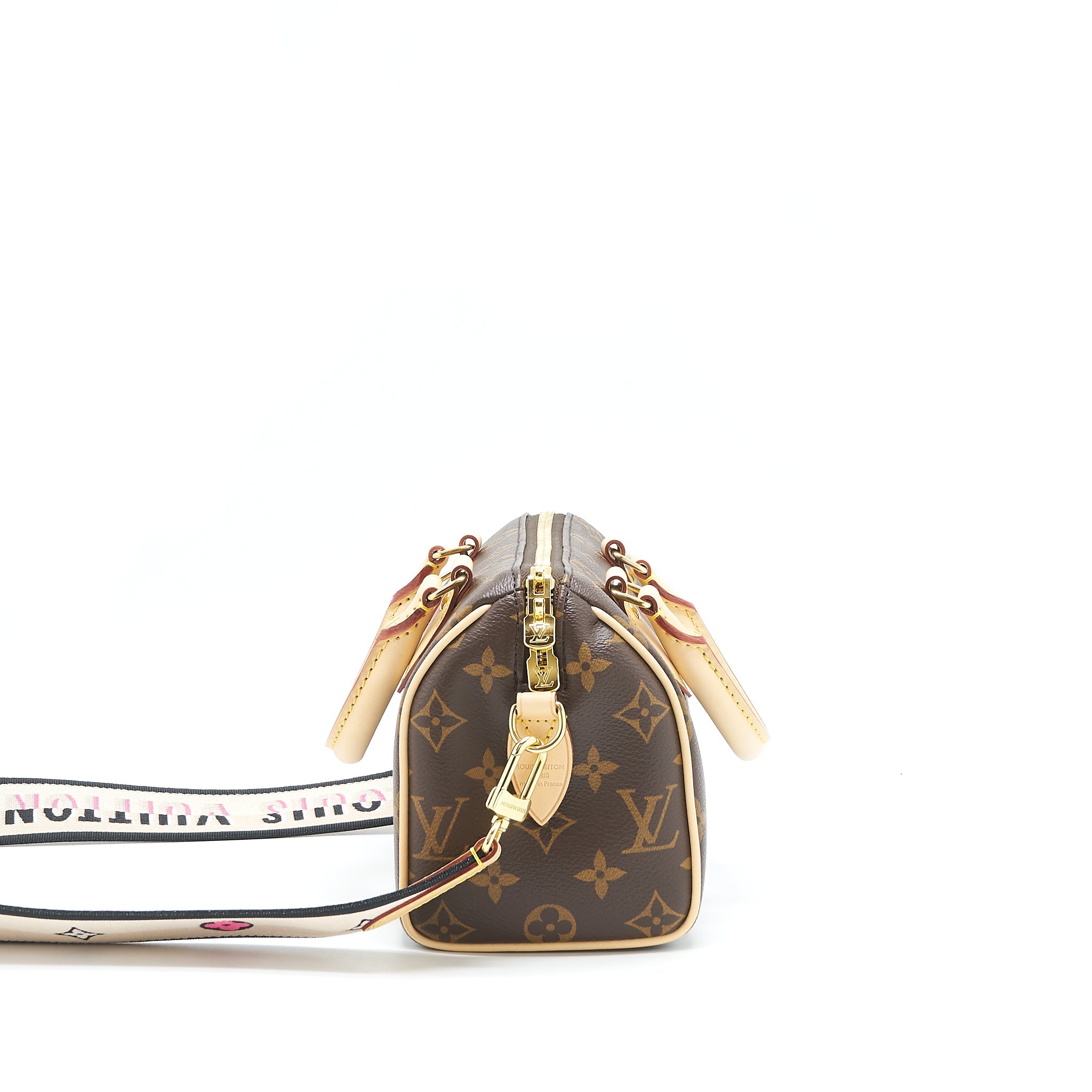 LOUIS VUITTON SPEEDY BANDOULIERE 20 MONOGRAM CANVAS WITH MULTICOLOUR STRAP