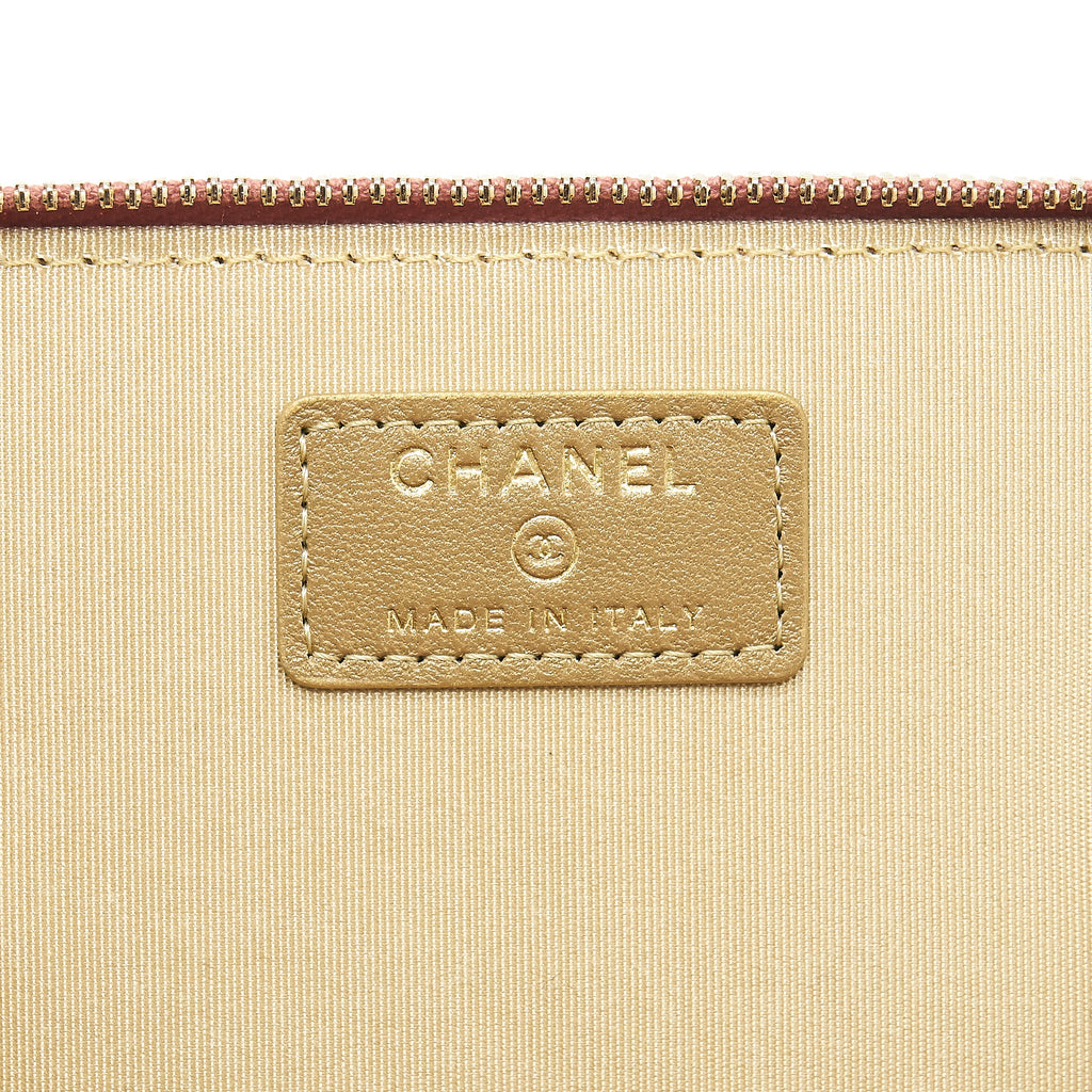 CHANEL 21B PEARL CRUSH LONG VANITY WITH CHAIN DARK PINK GHW