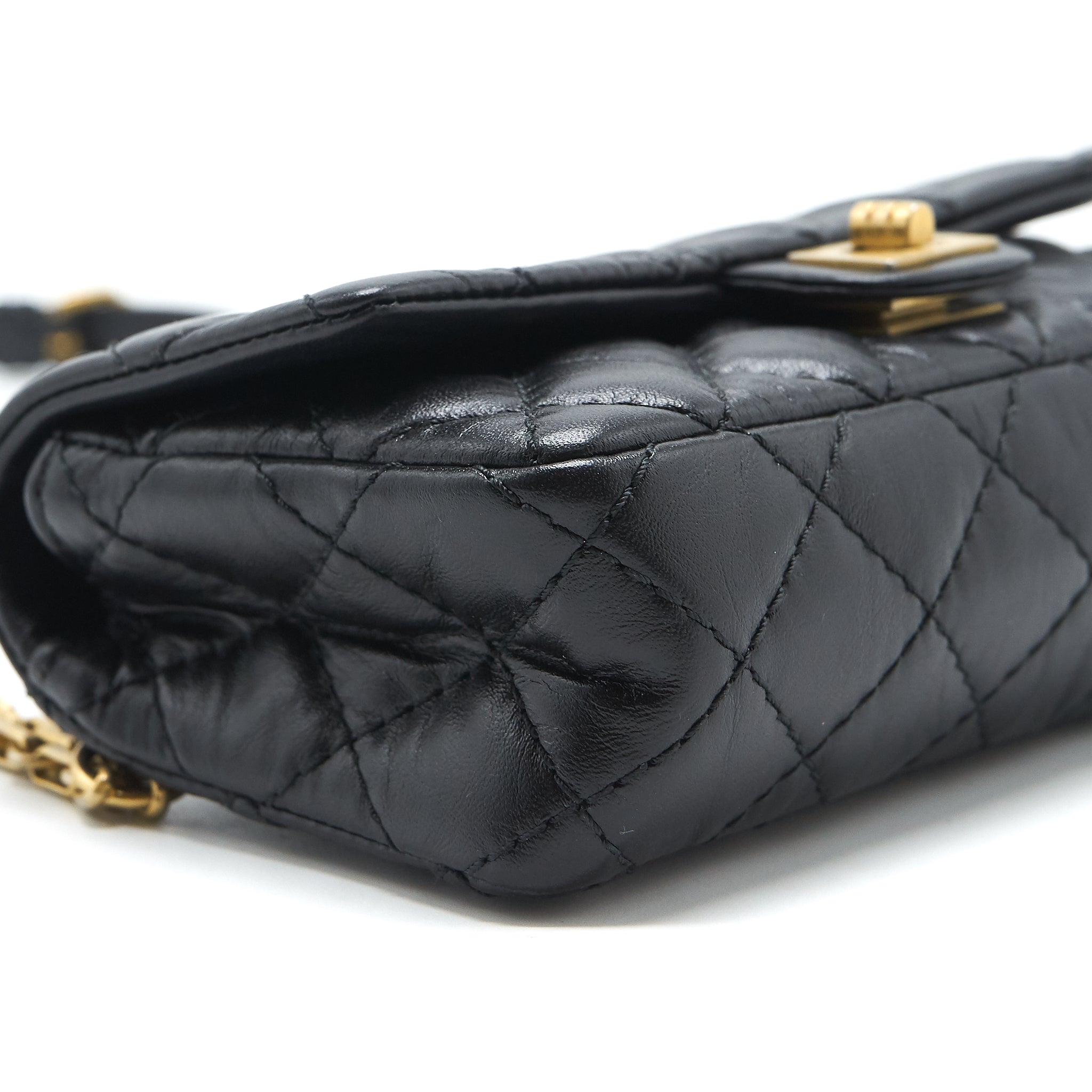CHANEL 2.55 REISSUE MINI WAIST BELT BAG BLACK GHW