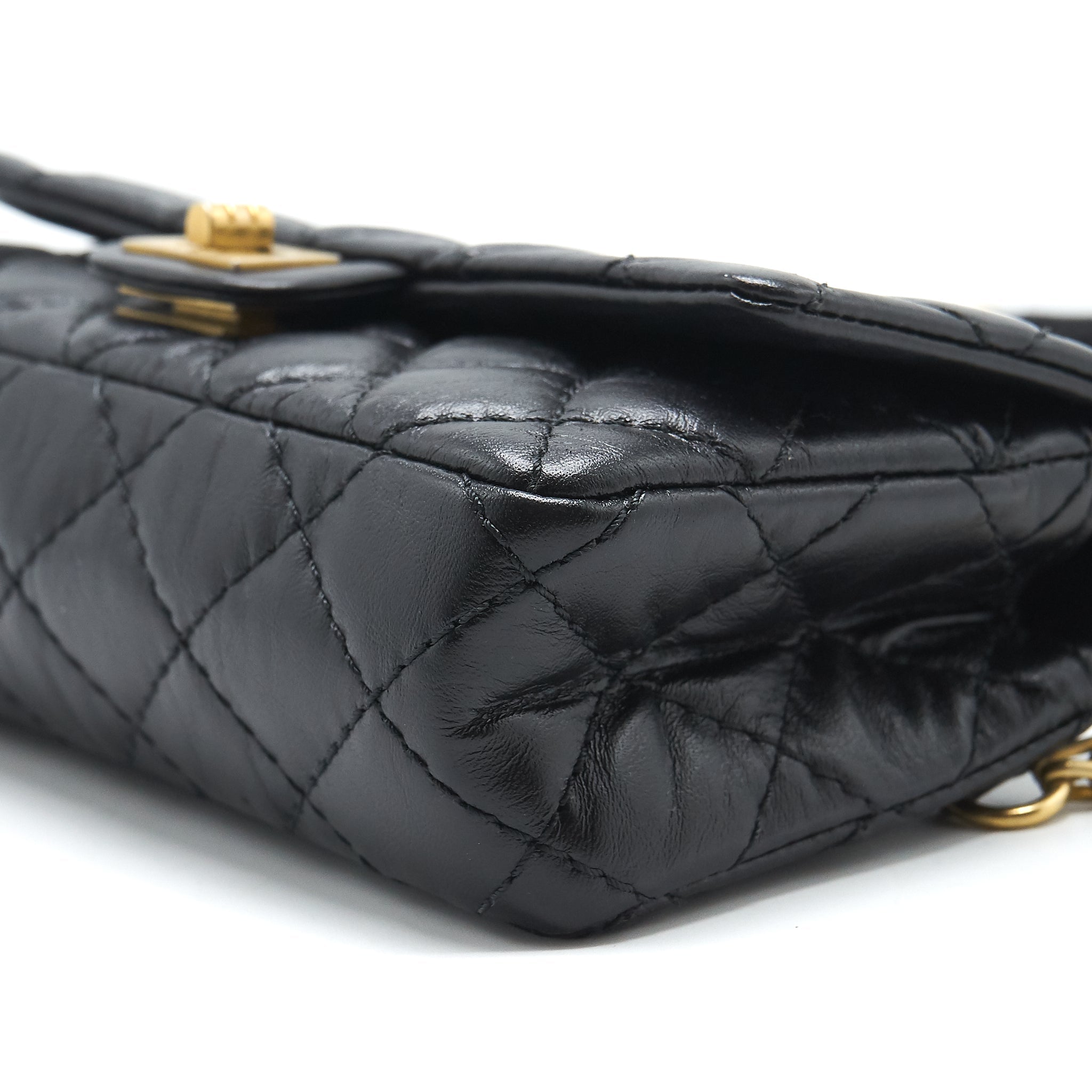 CHANEL 2.55 REISSUE MINI WAIST BELT BAG BLACK GHW